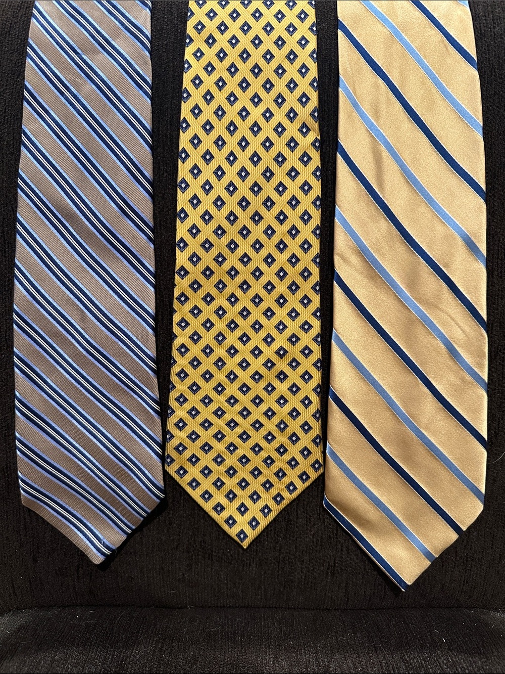 Nautica Yellow and Blue Silk Tie Set - Three Patterns